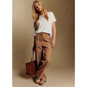 Sezane Bruce Trousers High- Waisted in Camel Size 38 / US 6